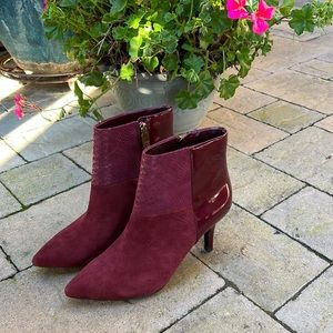 Anne Klein burgundy suede bootie 7.5